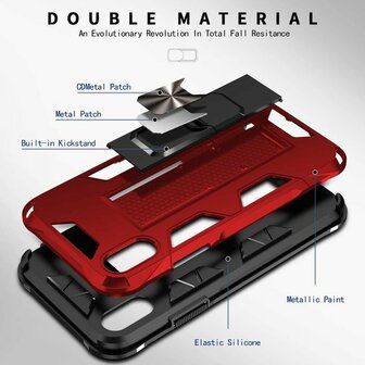 iPhone XS Max Rood - Magnetic Kickstand Armor Case
