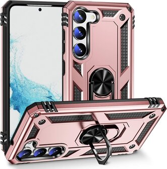 Samsung S23 Rosegoud - Armor met Kickstand Ring