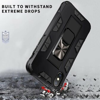 iPhone XS Max Zwart - Magnetic Kickstand Armor Case