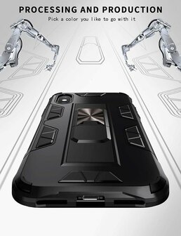 iPhone XS Max Zwart - Magnetic Kickstand Armor Case