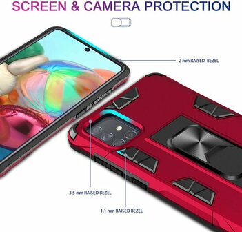 Samsung A51 Rood - Magnetic Kickstand Armor Case