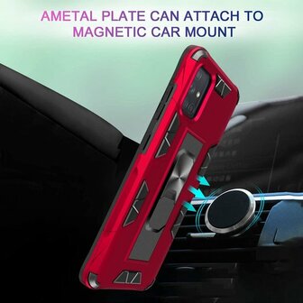 Samsung A51 Rood - Magnetic Kickstand Armor Case