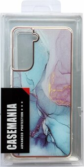 Samsung S21 FE - Marmer Back Cover - Blauw