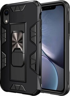 iPhone XR Zwart - Magnetic Kickstand Armor Case