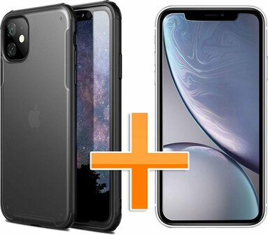 iPhone 11 - Multi Protective Armor + Tempered Glass - Zwart