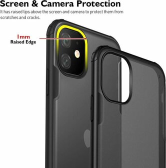iPhone 11 - Multi Protective Armor + Tempered Glass - Zwart