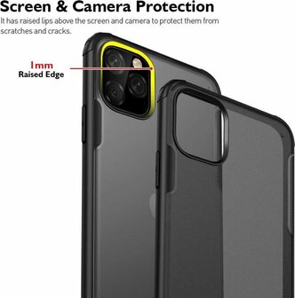 iPhone 11 Pro Max - Multi Protective Armor + Tempered Glass - Zwart