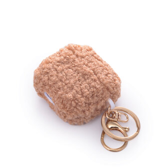 AirPods 4 - Bruin - Schokbestendig Teddy Furr Cover met Ring &amp;amp; Sleutelhanger