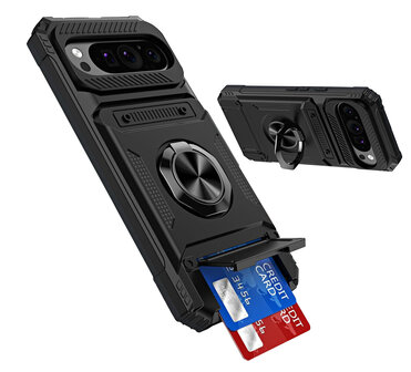 Pixel 9 - Zwart - Card Kickstand Cover