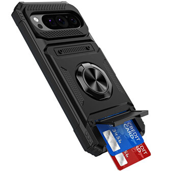 Pixel 9 - Zwart - Card Kickstand Cover