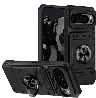 Pixel 9 - Zwart - Card Kickstand Cover
