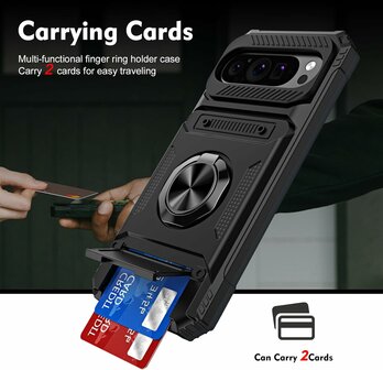 Pixel 9 - Zwart - Card Kickstand Cover
