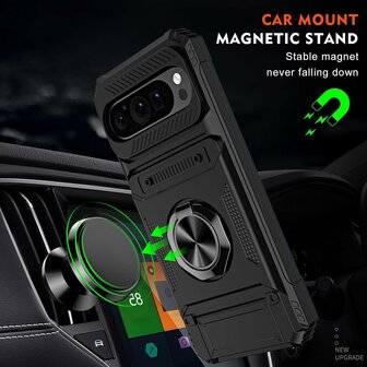 Pixel 9 - Zwart - Card Kickstand Cover
