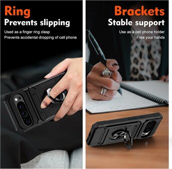 Pixel 9 - Zwart - Card Kickstand Cover