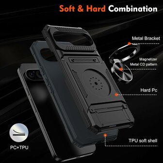 Pixel 9 - Zwart - Card Kickstand Cover