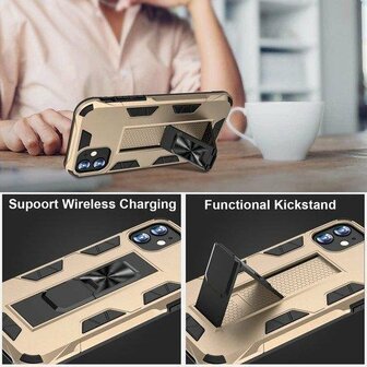 iPhone 12 Mini Goud - Magnetic Kickstand Armor Case