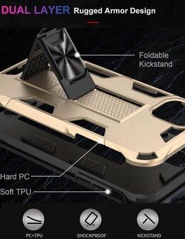 iPhone 12 Mini Goud - Magnetic Kickstand Armor Case