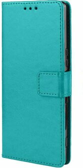 iPhone 12 Mini - Book Case &amp;amp; Full Glas - Turquoise