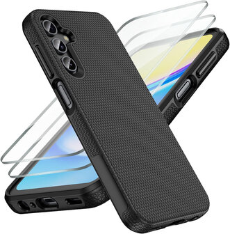 Samsung Galaxy A56 - Zwart - Anti Slip Armor - 2x Glas
