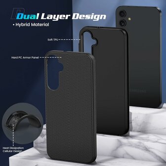 Samsung Galaxy A56 - Zwart - Anti Slip Armor - 2x Glas
