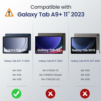 Samsung Tab A9 Plus - Groen - Smart Cover