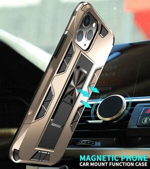 iPhone 11 Pro Max Goud - Magnetic Kickstand Armor Case