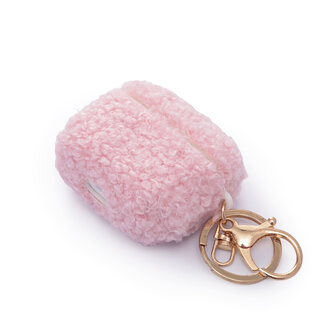 AirPods 3 - Roze - Schokbestendig Teddy Furr Cover met Ring &amp;amp; Sleutelhanger