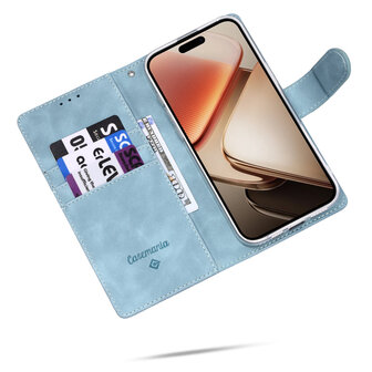 iPhone 16e - Suide Book Case - Licht Blauw