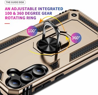 Samsung A55 - Goud - Armor met Kickstand Ring