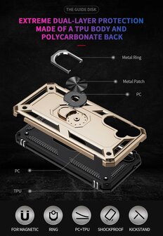 Samsung A55 - Goud - Armor met Kickstand Ring