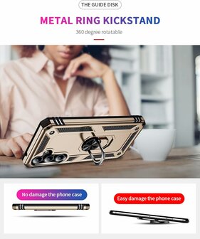 Samsung A55 - Goud - Armor met Kickstand Ring