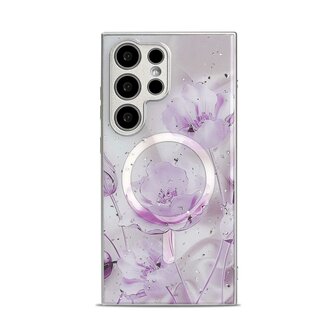 Samsung S24 Ultra Paars - MagSafe TPU Marmer