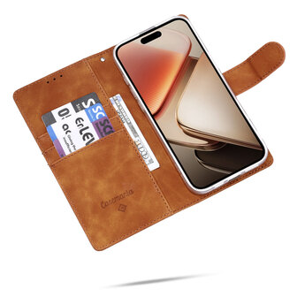 iPhone 16e - Suide Book Case - Bruin