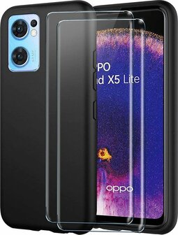 Find X5 Lite - Back Cover &amp;amp; 2x Glas - Zwart