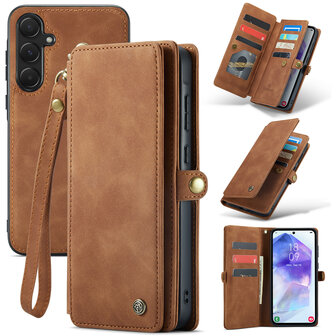 Samsung A56 - Sienna Brown - 2 in 1 Book met Extra Vakken
