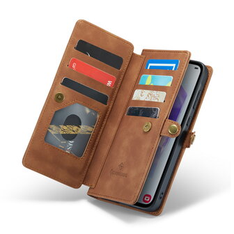 Samsung A56 - Sienna Brown - 2 in 1 Book met Extra Vakken
