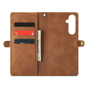 Samsung A56 - Sienna Brown - 2 in 1 Book met Extra Vakken