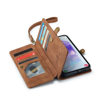 Samsung A56 - Sienna Brown - 2 in 1 Book met Extra Vakken