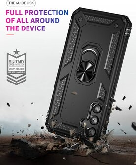 Samsung A55 - Zwart - Armor met Kickstand Ring