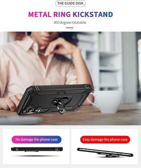Samsung A55 - Zwart - Armor met Kickstand Ring