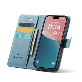 iPhone 16 - Aqua Blue - 2 in 1 Book Case