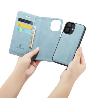 iPhone 16 - Aqua Blue - 2 in 1 Book Case