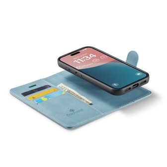 iPhone 16 - Aqua Blue - 2 in 1 Book Case