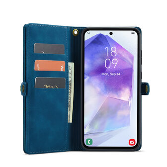 Samsung A56 - Navy Blue - 2 in 1 Book met Extra Vakken