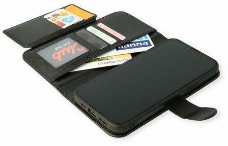 iPhone 11 Zwart - 2 in 1 HQ Book Case met Extra Vakken