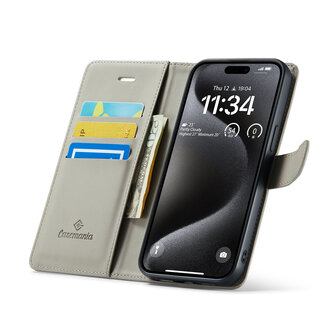 iPhone 15 Pro - 2 in 1 Book Case - Smoke Gray