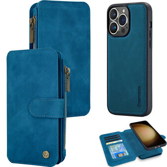 iPhone 16 Pro Max - Navy Blue - 2 in 1 Rits Book Case