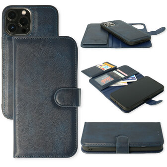 iPhone 13 Pro Max Blauw - 2 in 1 HQ Book Case met Extra Vakken