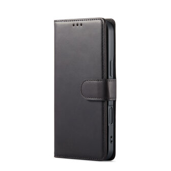 iPhone 16 Plus - Zwart - Lederen Book Case