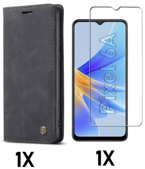 Pixel 6A Charcoal Gray &amp;amp; Glas - Book Case